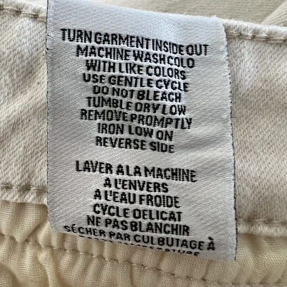 OAT New York High Rise Wide Leg Crop Pant Size 30 Stretch Cotton Natural Beige - Picture 8 of 12